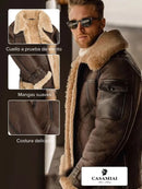 Chaqueta de cuero con forro de piel