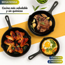 Set X 3 Sartenes De Hierro Fundido + Antiadherentes