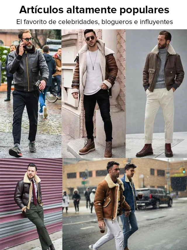 Chaqueta de cuero con forro de piel