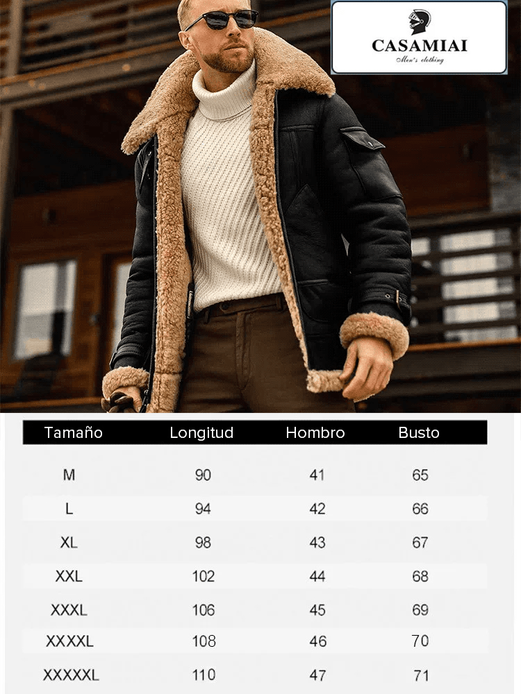 Chaqueta de cuero con forro de piel